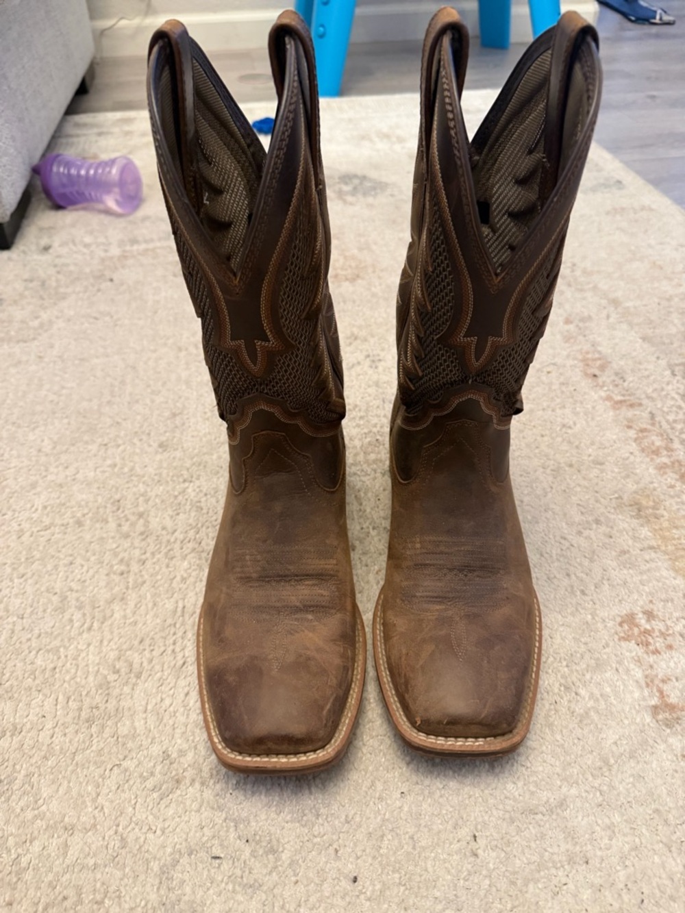 Ariat Brown Cowboy Work Boots - Mens Western Pull-On